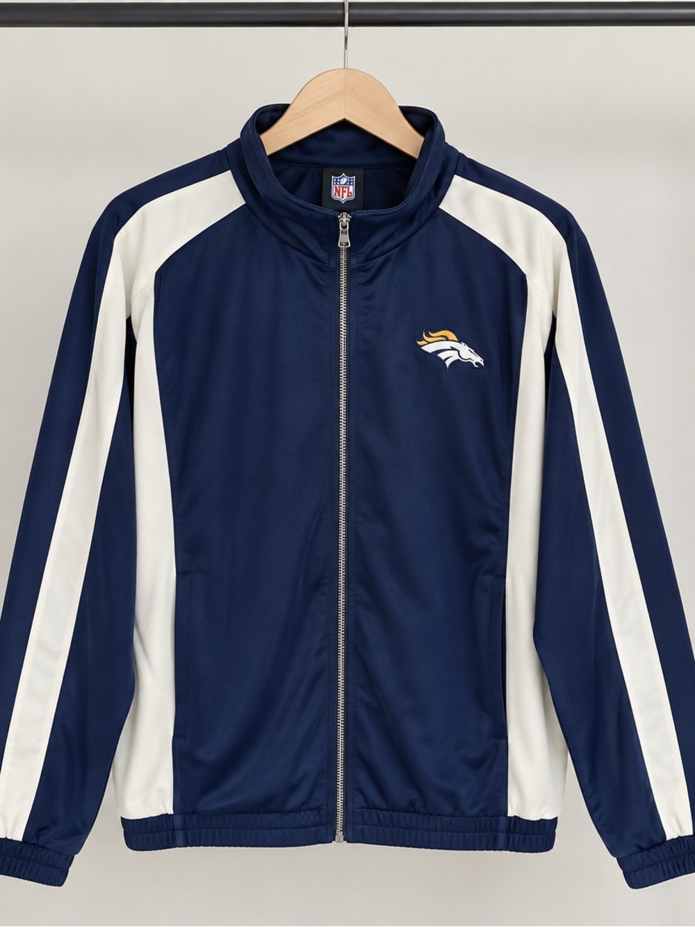 Denver Broncos NFL Navy Full Zip Track Jacket Men’s L